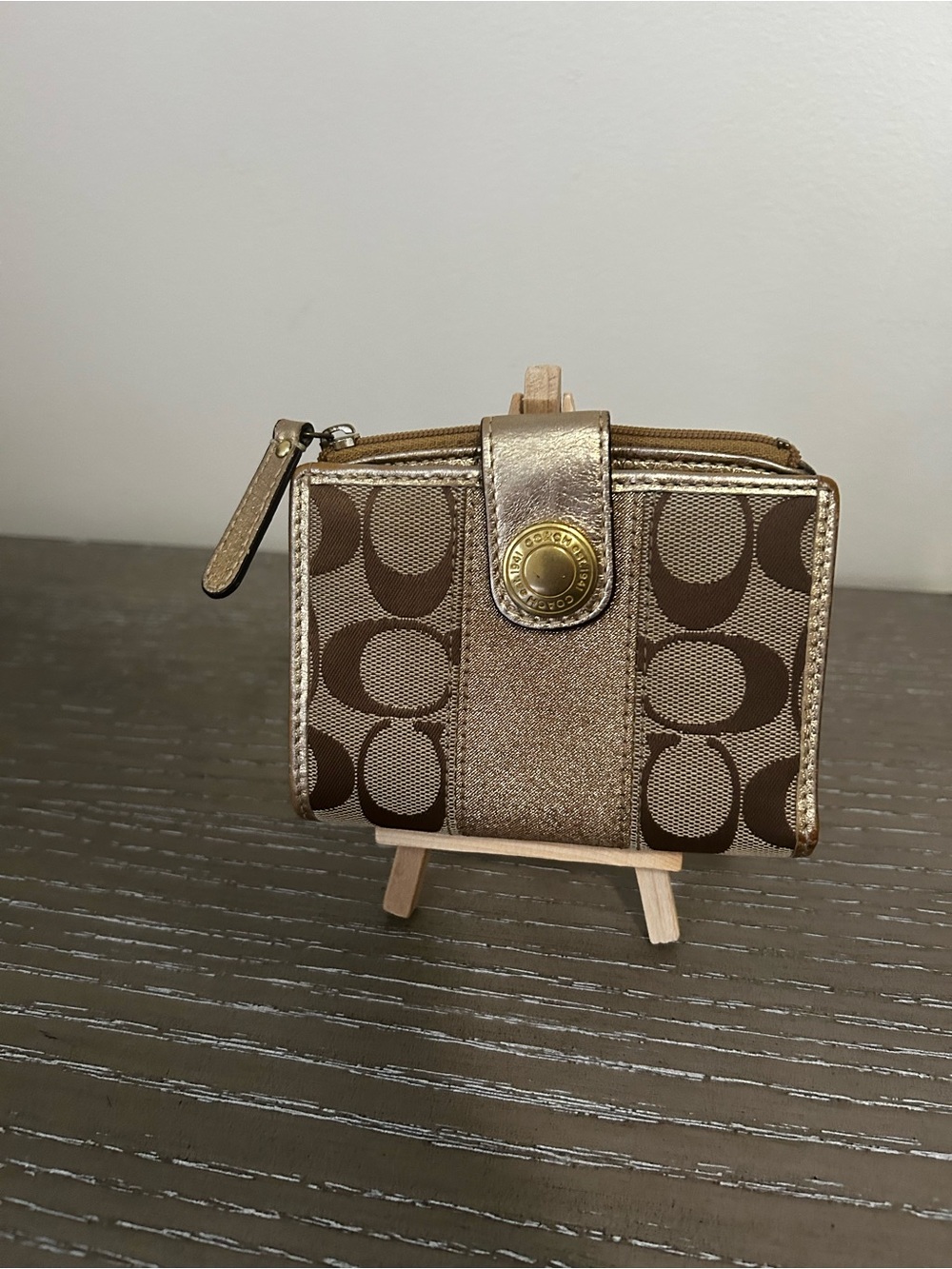 COACH Ergo Signature Wallet with signature 'C' canvas panels